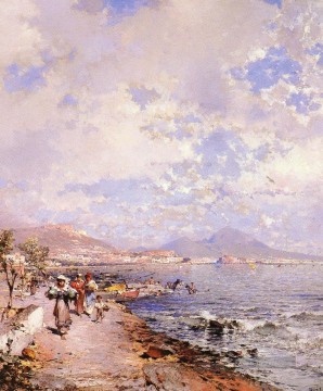  Berge Galerie - Belgischer die Bucht von Neapel Szenerie Franz Richard Unterberger